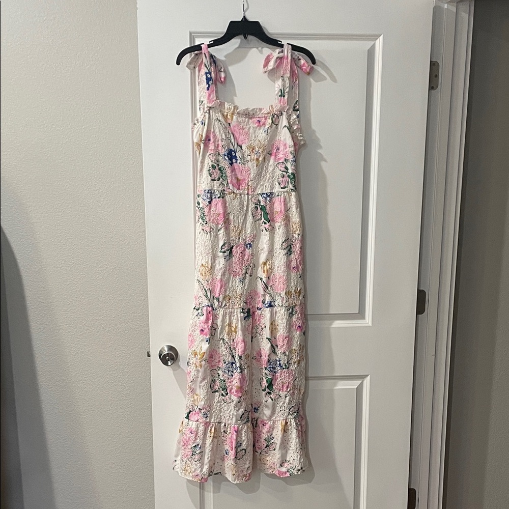 Eyelet Floral Maxi Dress